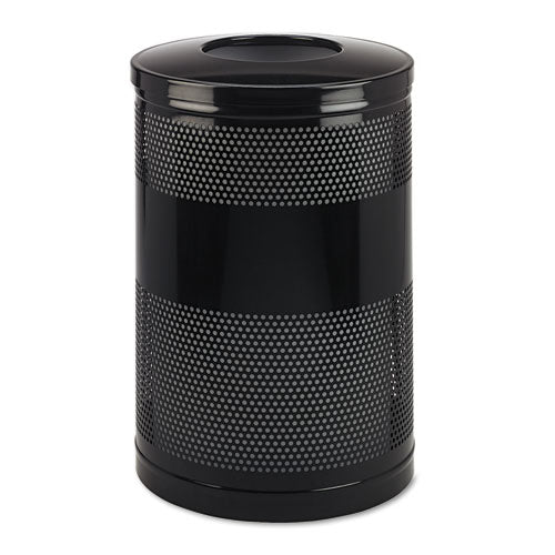 Classics Perforated Open Top Receptacle, 51 Gal, Steel, Black - Image 1