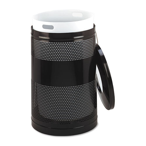 Classics Perforated Open Top Receptacle, 51 Gal, Steel, Black - Image 2