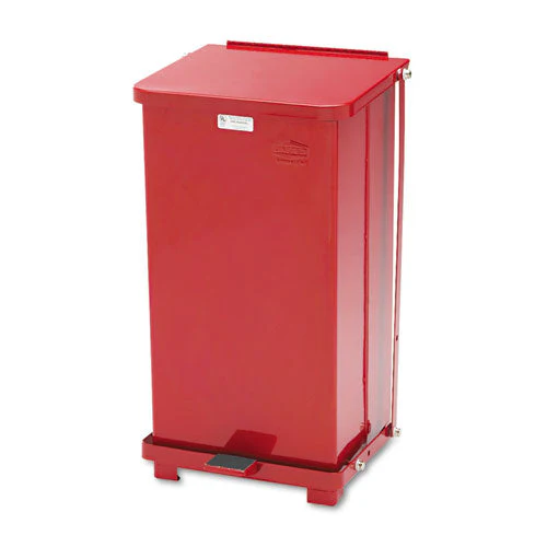 Defenders Heavy-duty Steel Step Can, 6.5 Gal, Steel, Red - Image 1