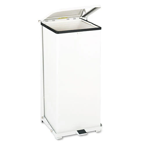 Defenders Heavy-duty Steel Step Can, 13 Gal, Steel, White - Image 1