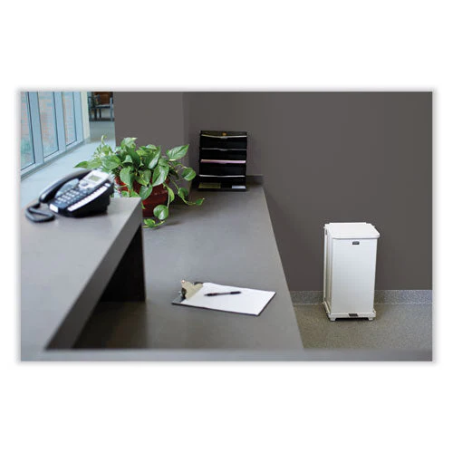 Defenders Heavy-duty Steel Step Can, 13 Gal, Steel, White - Image 3