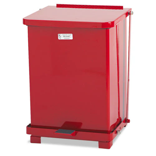 Defenders Heavy-duty Steel Step Can, 4 Gal, Steel, Red - Image 1