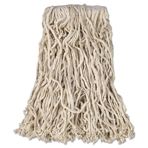 Economy Cut-end Cotton Wet Mop Head, 16oz, 1" Band, White, 12/carton - Image 1