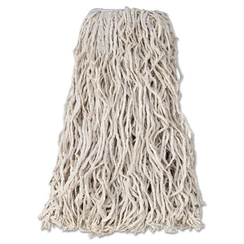Economy Cut-end Cotton Wet Mop Head, 24oz, 1" Band, White, 12/carton - Image 1