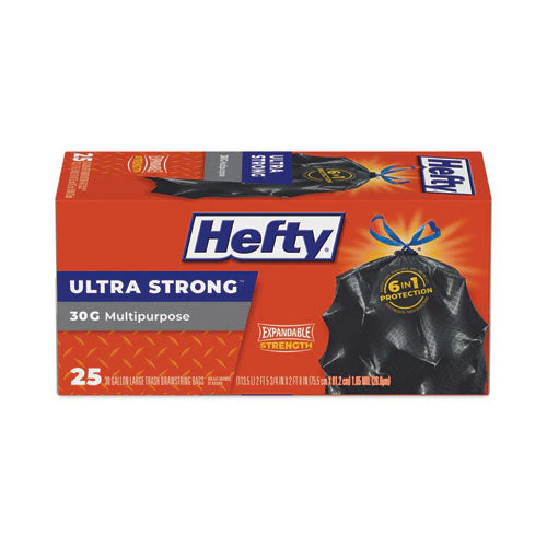 Ultra Flex Waste Bags, 30 Gal, 1.05 Mil, 6" X 2.1", Black, 150/carton - Image 1