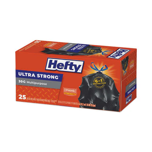 Ultra Flex Waste Bags, 30 Gal, 1.05 Mil, 6" X 2.1", Black, 150/carton - Image 2