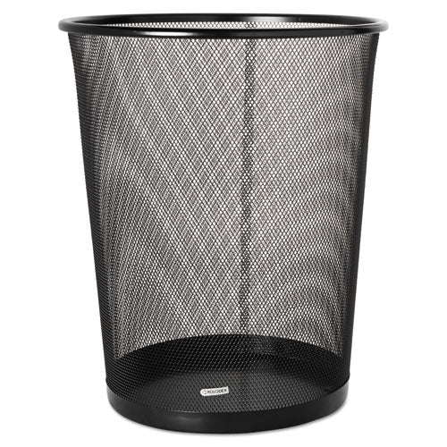 Mesh Round Wastebasket, 4.5 Gal, Mesh, Black - Image 1