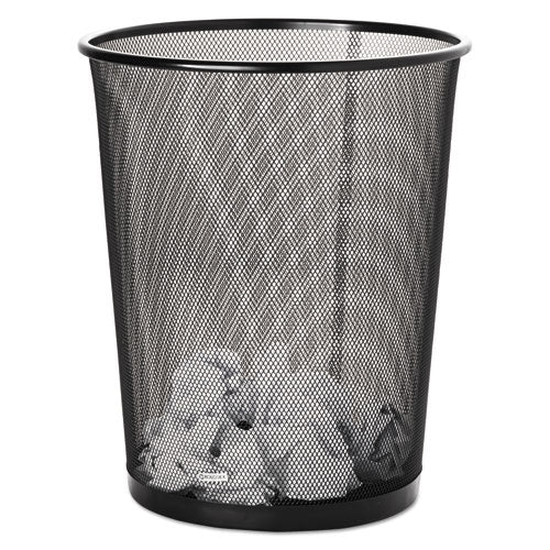 Mesh Round Wastebasket, 4.5 Gal, Mesh, Black - Image 2