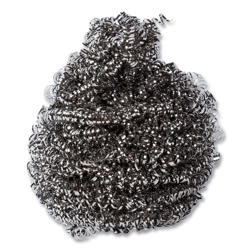 Stainless Steel Sponge, Polybagged, 1.50 Oz, Gray, 12/pack, 12/packs/carton - Image 1