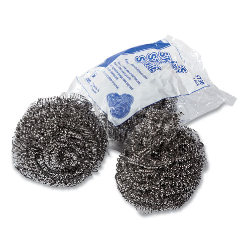 Stainless Steel Sponge, Polybagged, 1.50 Oz, Gray, 12/pack, 12/packs/carton - Image 2