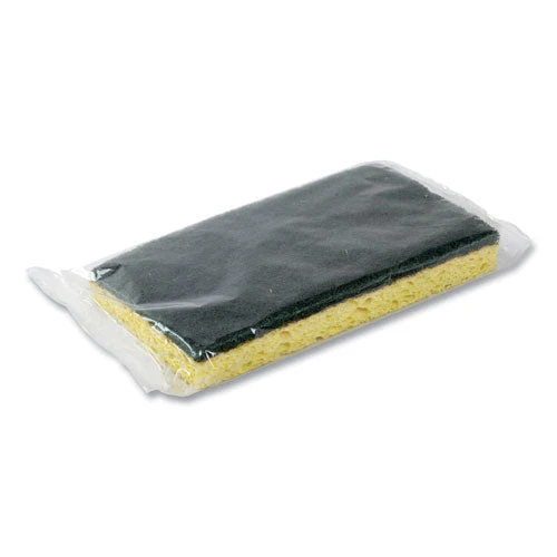 Heavy-duty Scrubbing Sponge, 3.5 X 6, 0.85" Thick, Yellow/green, 20/carton - Image 2