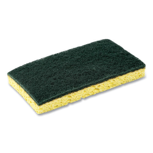 Heavy-duty Scrubbing Sponge, 3.5 X 6, 0.85" Thick, Yellow/green, 20/carton - Image 3