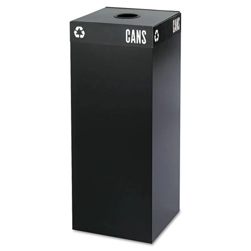 Public Square Recycling Container Lid, Circular Opening, 15.25w X 15.25d X 2h, Black - Image 2