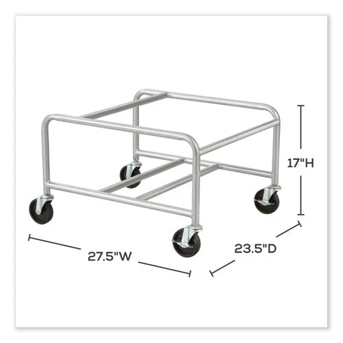 Sled Base Stack Chair Cart, Metal, 500 Lb Capacity, 23.5" X 27.5" X 17", Silver, Ships In 1-3 Business Days - Image 3