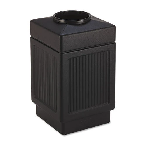 Canmeleon Recessed Panel Receptacles, Top-open, 38 Gal, Polyethylene, Black - Image 1