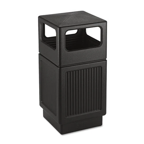 Canmeleon Recessed Panel Receptacles, Side-open, 38 Gal, Polyethylene, Black - Image 1