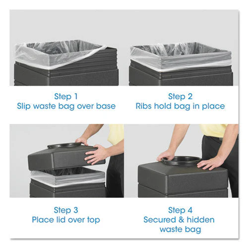 Canmeleon Recessed Panel Receptacles, Side-open, 38 Gal, Polyethylene, Black - Image 2