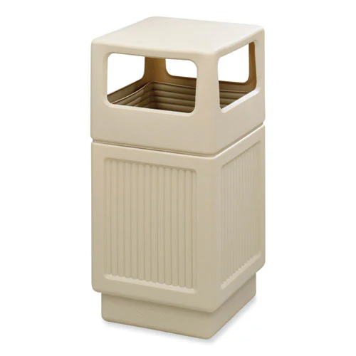 Canmeleon Recessed Panel Receptacles, Side-open, 38 Gal, Polyethylene, Tan, Ships In 1-3 Business Days - Image 1