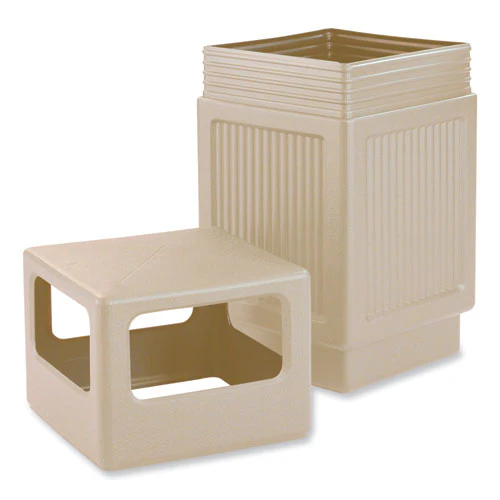 Canmeleon Recessed Panel Receptacles, Side-open, 38 Gal, Polyethylene, Tan, Ships In 1-3 Business Days - Image 3