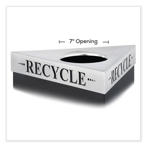Trifecta Waste Receptacle Lid. Laser Cut "recycle" Inscription, 20w X 20d X 3h, Stainless Steel, Ships In 1-3 Business Days - Image 3