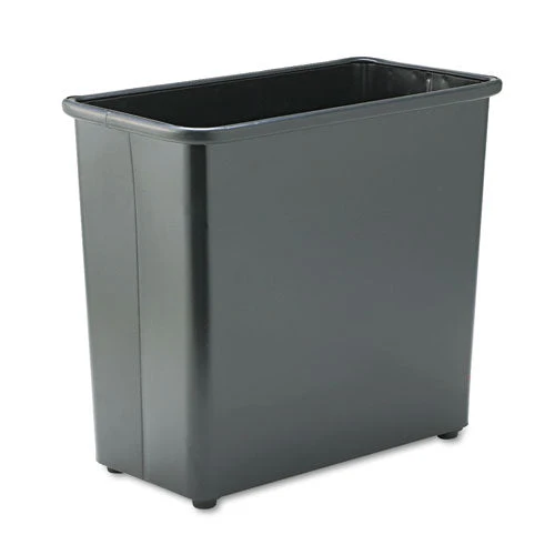 Square And Rectangular Wastebasket, 27.5 Qt, Steel, Black - Image 1