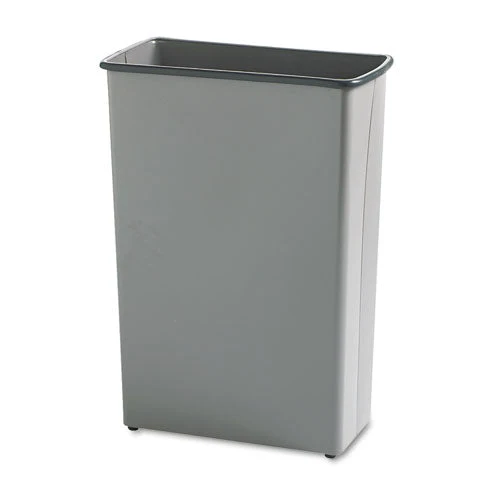 Square And Rectangular Wastebasket, 88 Qt, Steel, Charcoal - Image 1