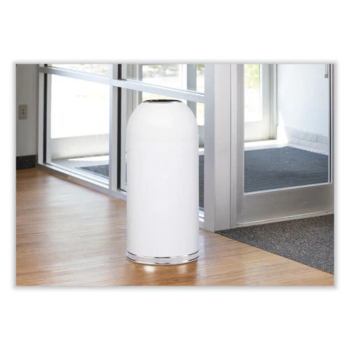 Open Top Dome Receptacle, 15 Gal, Steel, White, Ships In 1-3 Business Days - Image 3