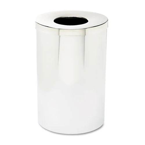 Reflections Receptacles, 35 Gal, Steel, Chrome - Image 1