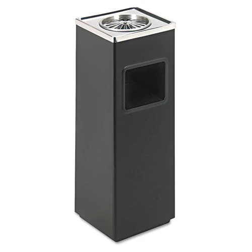 Square Ash 'n' Trash Sandless Urn, 3 Gal, Stainless Steel, Black - Image 2