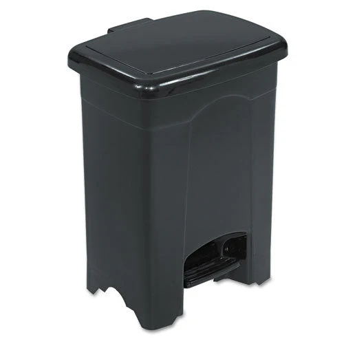 Plastic Step-on Receptacle, 4 Gal, Plastic, Black - Image 2