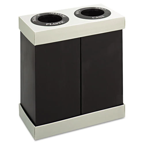 At-your-disposal Recycling Center, Two 28 Gal Bins, Polyethylene, Black - Image 1