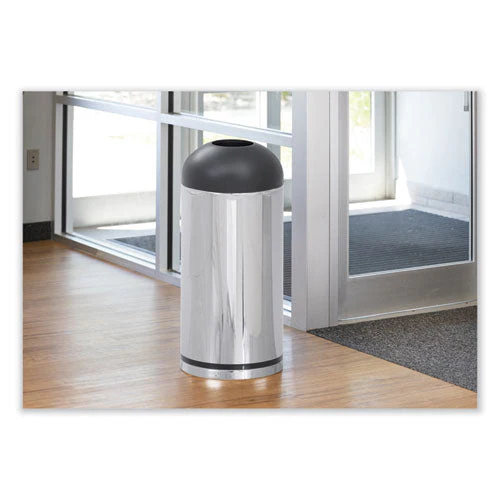 Waste Receptacle, 15 Gal, Steel, Stainless Steel/black, Ships In 1-3 Business Days - Image 3