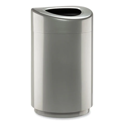 Open Top Round Waste Receptacle, 30 Gal, Steel, Silver, Ships In 1-3 Business Days - Image 1