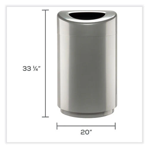 Open Top Round Waste Receptacle, 30 Gal, Steel, Silver, Ships In 1-3 Business Days - Image 2