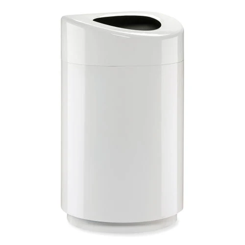 Open Top Round Waste Receptacle, 30 Gal, Steel, White, Ships In 1-3 Business Days - Image 1