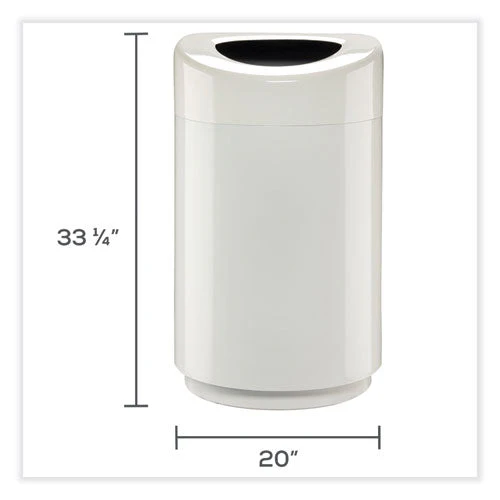 Open Top Round Waste Receptacle, 30 Gal, Steel, White, Ships In 1-3 Business Days - Image 3
