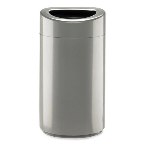 Open Top Oval Waste Receptacle, 14 Gal, Steel, Silver, Ships In 1-3 Business Days - Image 3