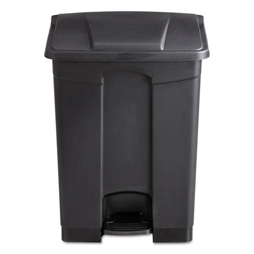 Large Capacity Plastic Step-on Receptacle, 17 Gal, Plastic, Black - Image 2