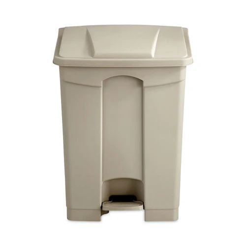 Large Capacity Plastic Step-on Receptacle, 17 Gal, Plastic, Tan - Image 3
