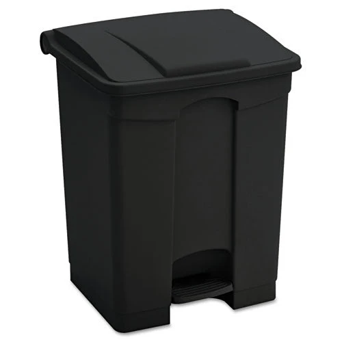 Large Capacity Plastic Step-on Receptacle, 23 Gal, Plastic, Black - Image 1