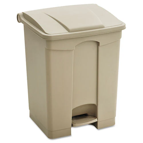 Large Capacity Plastic Step-on Receptacle, 23 Gal, Plastic, Tan - Image 1