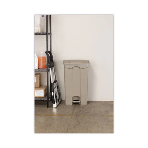 Large Capacity Plastic Step-on Receptacle, 23 Gal, Plastic, Tan - Image 2