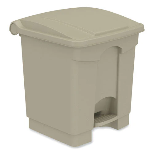 Plastic Step-on Receptacle, 20 Gal, Metal, Tan, Ships In 1-3 Business Days - Image 1