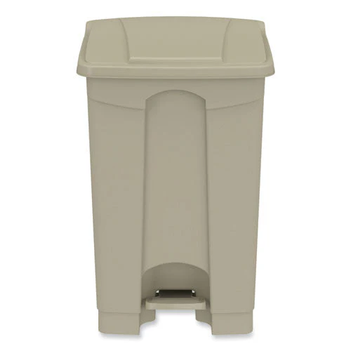 Plastic Step-on Receptacle, 12 Gal, Plastic, Tan, Ships In 1-3 Business Days - Image 1
