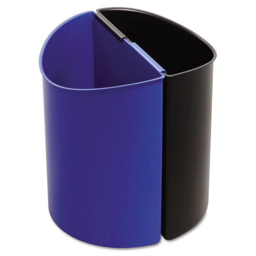 Desk-side Recycling Receptacle, 7 Gal, Plastic, Black/blue - Image 1