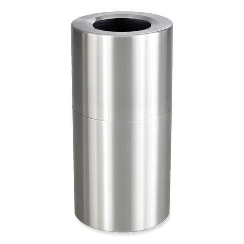 Single Recycling Receptacle, 20 Gal, Steel, Brushed Aluminum, Ships In 1-3 Business Days - Image 1