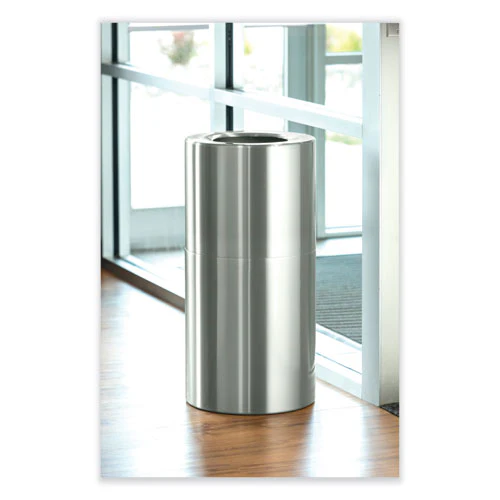 Single Recycling Receptacle, 20 Gal, Steel, Brushed Aluminum, Ships In 1-3 Business Days - Image 3
