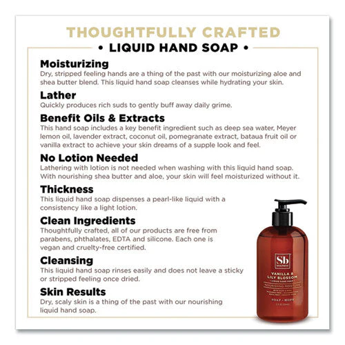 Hand Soap, Vanilla And Lily Blossom, 12 Oz Pump Bottle, 12/carton - Image 2