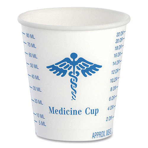 Paper Medical And Dental Graduated Cups, Proplanet Seal, 3 Oz, White/blue, 100/bag, 50 Bags/carton - Image 1
