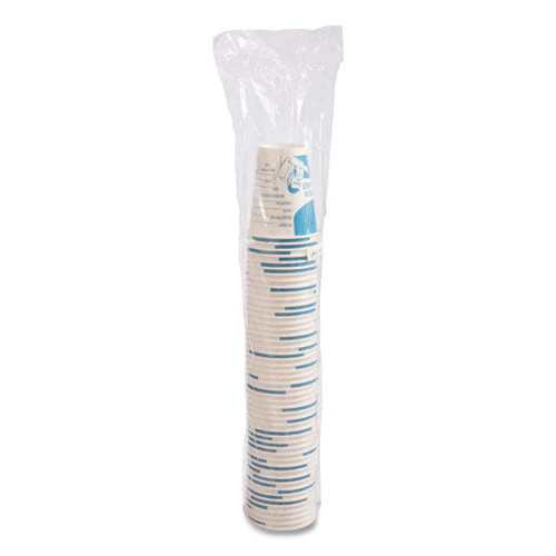 Paper Specimen Cups, 8 Oz, Blue/white, 50/sleeve, 20 Sleeves/carton - Image 2